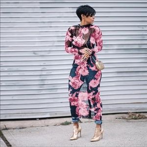 Casual See Through Maxi Dress